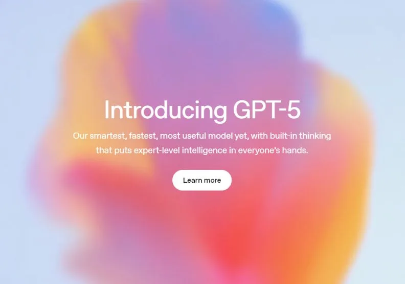 OpenAI 7日發表最新AI模型GPT-5。取自OpenAI