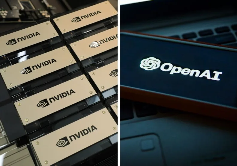 輝達23日宣布對OpenAI投資高達1000億美元。左：張智傑攝、右：取自Unsplash