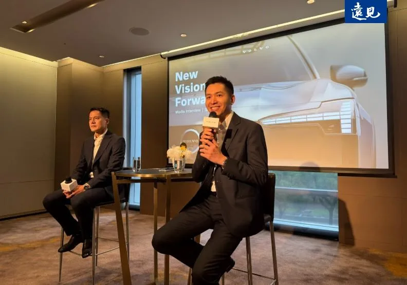 台灣VOLVO（國際富豪汽車）代理總裁林裕凱（右）上任滿三個月來，首度接受媒體聯訪。萬年生攝