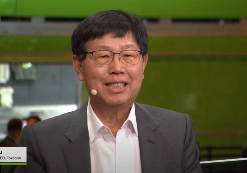 鴻海董事長劉揚偉應邀出席Pregame Show。取自NVIDIA YT