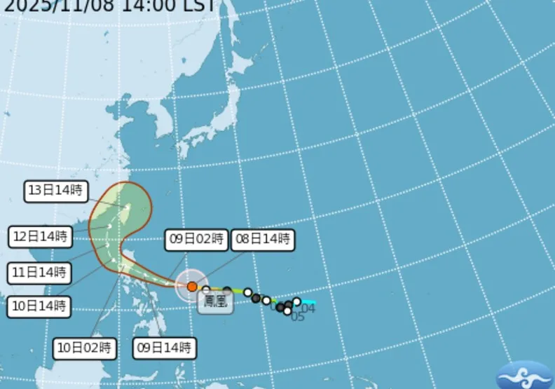 鳳凰颱風來勢洶洶，台灣要嚴防強風暴雨。圖片來源：中央氣象署