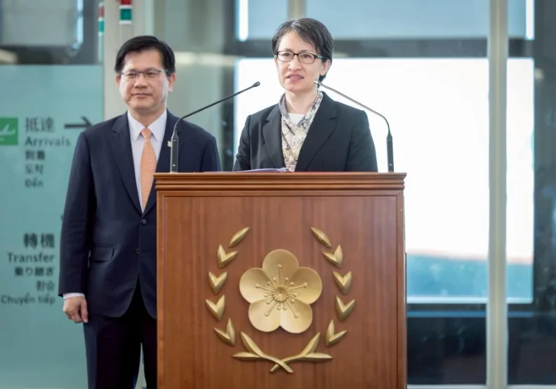 副總統蕭美琴7日赴歐洲議會發表演說，創下台灣副元首出訪非邦交國首例。圖片來源：蕭美琴臉書
