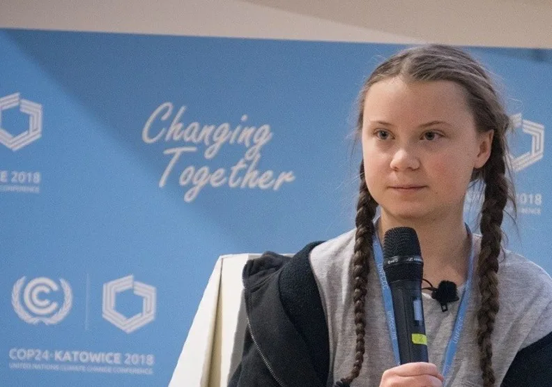 瑞典女孩葛蕾塔．桑伯格（Greta Thunberg）因推動氣候行動獲獎。adaptation-fund