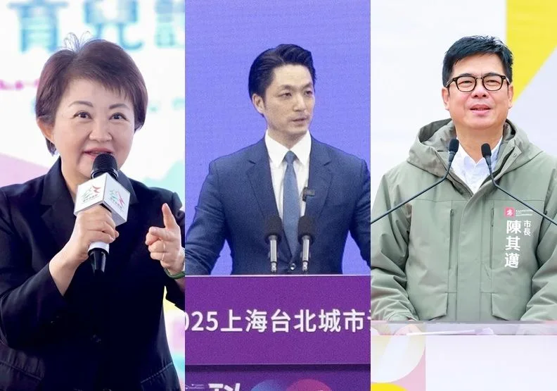 2025年終成績單，從政績檢視到選戰煙硝，民意是否買單？／Photo Credit：FB@盧秀燕、蔣萬安、陳其邁