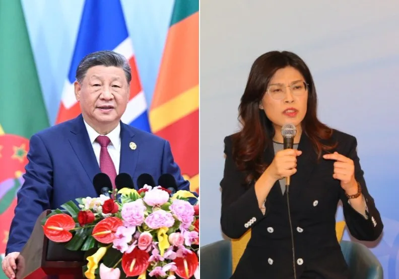 國民黨主席鄭麗文、中共總書記習近平今天上午11時會面。左：取自X@SpoxCHN_MaoNing、右：蘇義傑攝