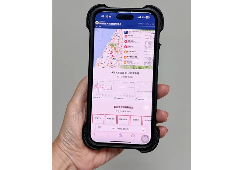 導入智慧感測系統，讓彰化縣環保局透過24小時監測系統，即時掌握水質變化。