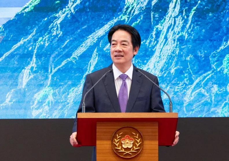適逢就職兩週年，賴清德總統今（20）日上午於總統府發表談話。總統府提供