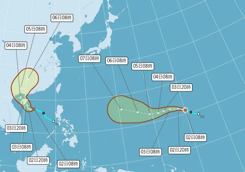 氣象署今天上午發布颱風巴威生成訊息。中央氣象署提供