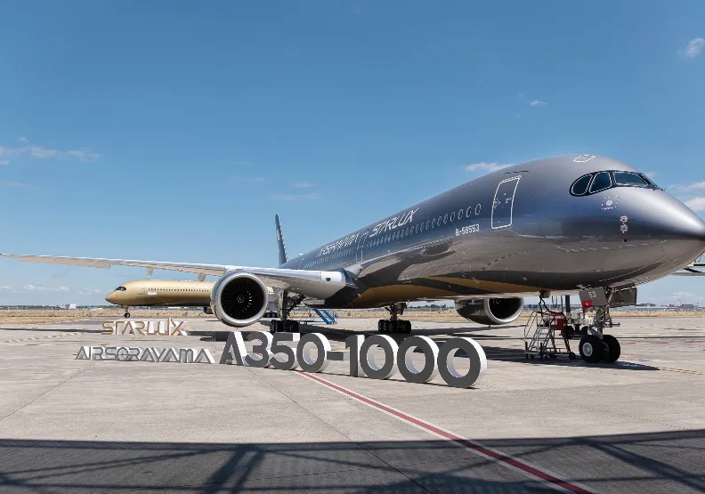 星宇航空與日本當代藝術家空山基共同打造的「STARLUX AIRSORAYAMA」藝術彩繪機計劃。星宇航空提供